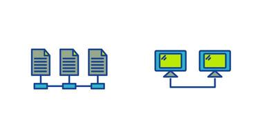 verbonden systemen en netwerk bestanden icoon vector
