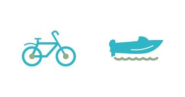 fiets en snelheid boot icoon vector