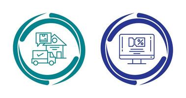 pakket ontvangen en couptie icoon vector