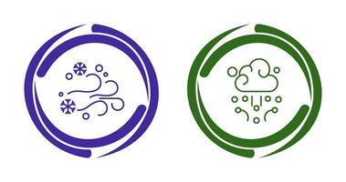 sneeuwstorm en wees gegroet icoon vector