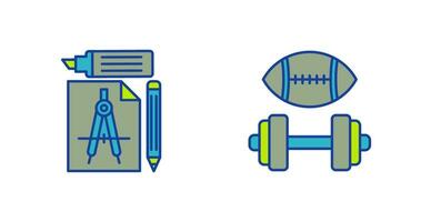 studie gereedschap en sport faculteit icoon vector