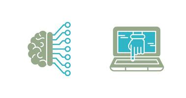 machine aan het leren en hacken icoon vector