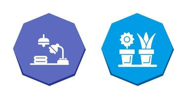 lampen en huis planten icoon vector