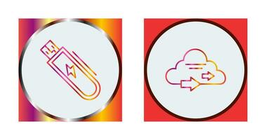 USB en wolk icoon vector