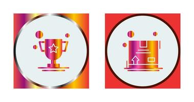 trofee en doos icoon vector