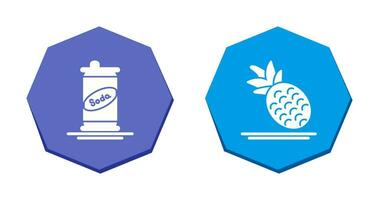 Frisdrank kan en ananas icoon vector