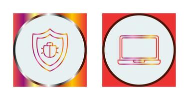 antivirus en laptop icoon vector