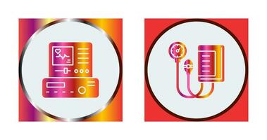 elektrocardiogram en bloed druk peilen icoon vector