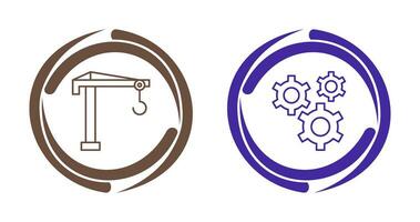 kraan en versnellingen icoon vector