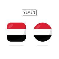 vlag van Jemen 2 vormen icoon 3d tekenfilm stijl. vector
