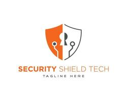 veiligheid schild gegevens technologie logo ontwerp vector sjabloon.
