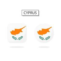 vlag van Cyprus 2 vormen icoon 3d tekenfilm stijl. vector