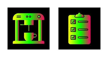 koffie machine en bestellen lijst icoon vector