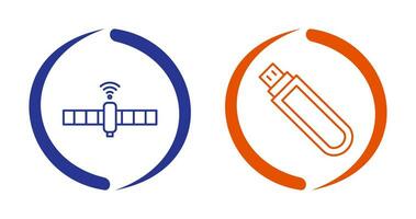 satelliet en USB rit icoon vector