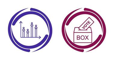 gaan stemmen en kandidaat en diagram icoon vector