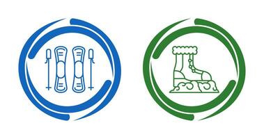 vaardigheden en sneeuw laarzen icoon vector