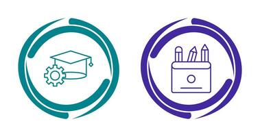 bachelor opleiding en potloden icoon vector