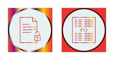 ontgrendelen document en stuk van code icoon vector