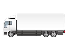 Zware vrachtwagenillustratie die op een witte achtergrond wordt geïsoleerd. vector