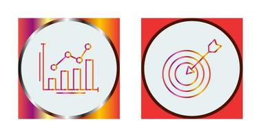 bar tabel en doel icoon vector