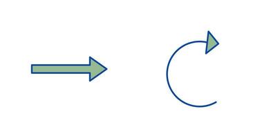Rechtsaf pijl en herladen icoon vector