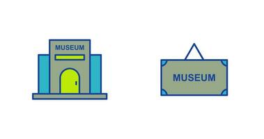 museum gebouw en museum icoon vector