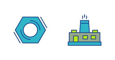 fabriek en noot, voedsel icoon vector