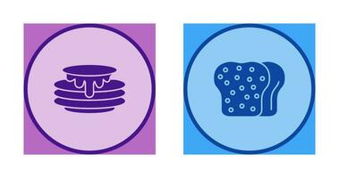 pannenkoek en geroosterd brood icoon vector