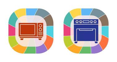 magnetronoven en oven icoon vector