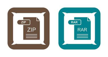 ritssluiting en rar icoon vector