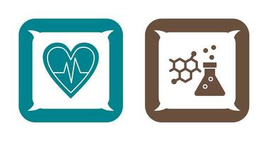 kardiogram en chemie icoon vector