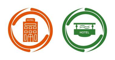 hotel en hotel teken icoon vector