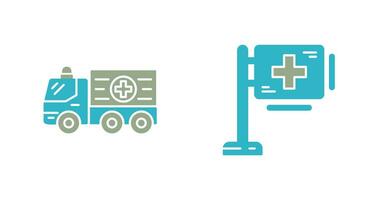 ambulance en ziekenhuis teken icoon vector