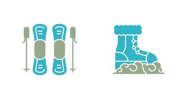 vaardigheden en sneeuw laarzen icoon vector