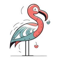 flamingo vogel. vector illustratie van een flamingo vogel.