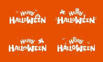 happy halloween party vakantie hand getrokken belettering ontwerp vector