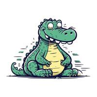 krokodil. vector illustratie van een tekenfilm krokodil.