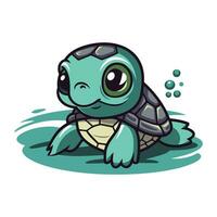 schattig tekenfilm schildpad. vector illustratie geïsoleerd Aan een wit achtergrond.