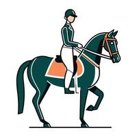 paard rijden. ruiter sport. vector illustratie in vlak stijl