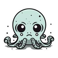 schattig tekenfilm Octopus. vector illustratie geïsoleerd Aan wit achtergrond.