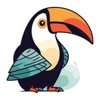 toekan vogel tekenfilm vector illustratie geïsoleerd Aan een wit achtergrond.