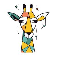 giraffe abstract vector illustratie. schattig hand- getrokken dier.