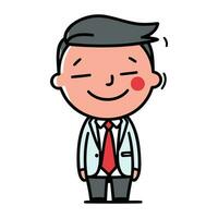 glimlachen zakenman tekenfilm vector illustratie