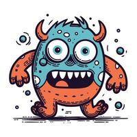 grappig tekenfilm monster. vector illustratie. geïsoleerd Aan wit achtergrond.