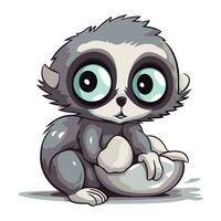 schattig weinig baby luiaard met groot ogen. vector illustratie.