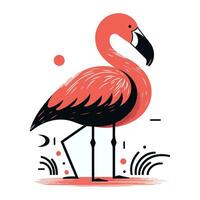 flamingo. hand- getrokken vector illustratie geïsoleerd Aan wit achtergrond.