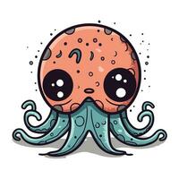 schattig Octopus karakter tekenfilm stijl. vector illustratie geïsoleerd Aan wit.