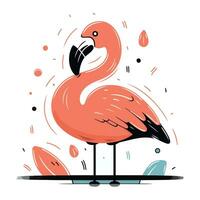 flamingo. hand- getrokken vector illustratie in tekening stijl.