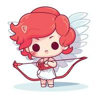 schattig Cupido met boog en pijl. vector illustratie van een tekenfilm Cupido.