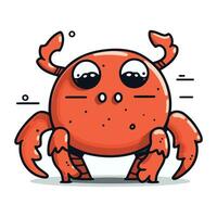 schattig tekenfilm krab. vector illustratie. geïsoleerd Aan wit achtergrond.